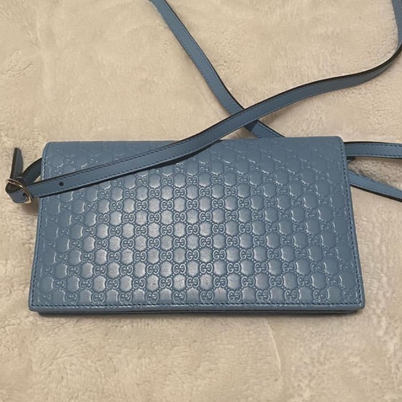 💙 GUCCI Microguccissima Wallet Cross Body Bag - Picture 4 of 8